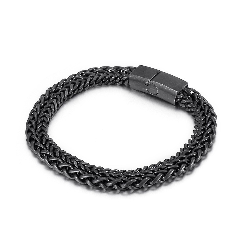 Pulseira Masculina De Titânio Com Dupla Camada Cool Chic Pulseira Masculina De Titânio Com Dupla Camada Cool Chic