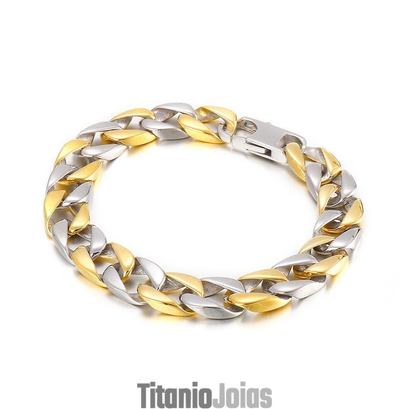 Pulseira De Titânio Masculina Da Moda Hip Hop Rock Pulseira De Titânio Masculina Da Moda Hip Hop Rock