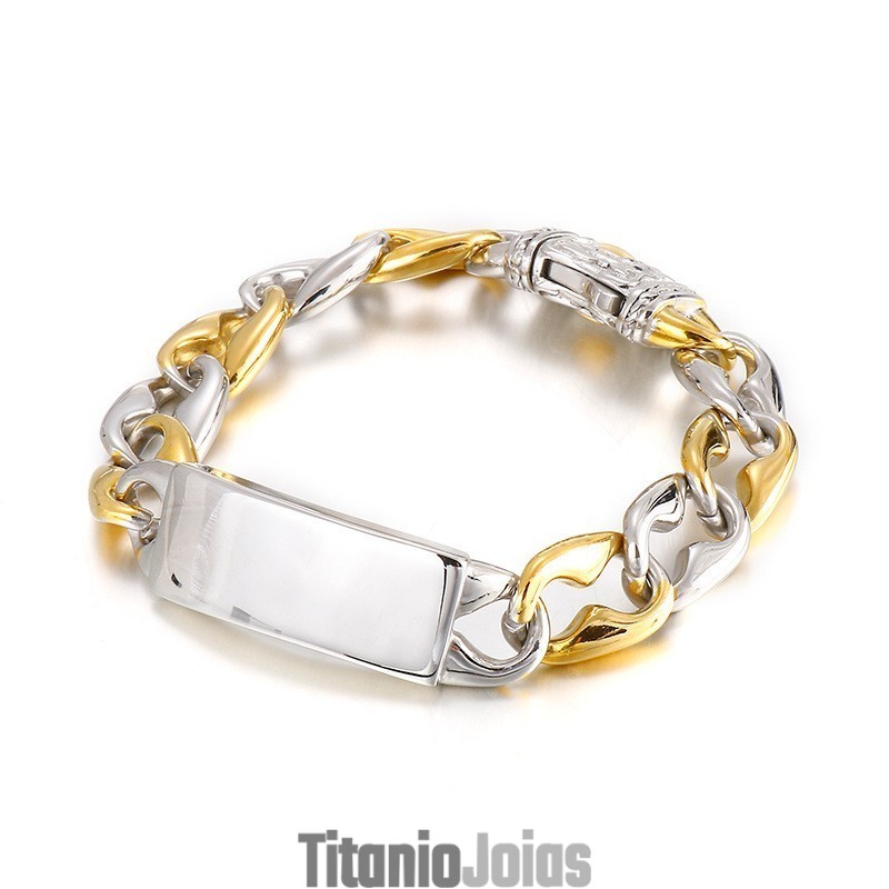 Pulseira De Titânio Masculina Da Moda Hip Hop Rock