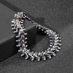 Pulseira Masculina De Titânio Com Caveira Pequena Exagerada