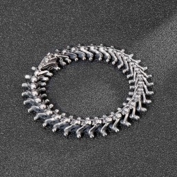 Pulseira Masculina De Titânio Com Caveira Pequena Exagerada