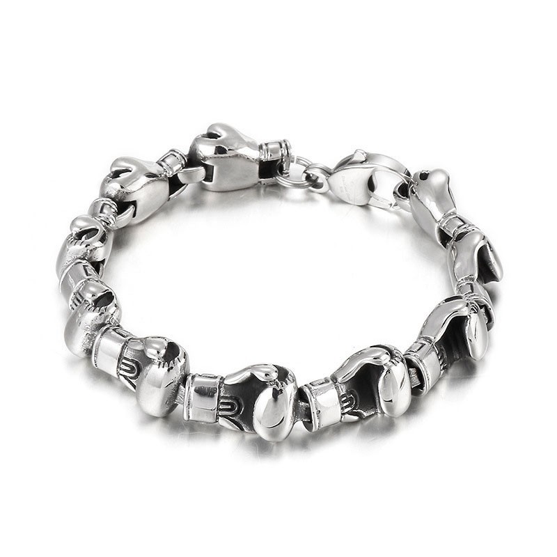 Pulseira De Titânio Masculina Cool Hip Hop Boxing Pulseira De Titânio Masculina Cool Hip Hop Boxing