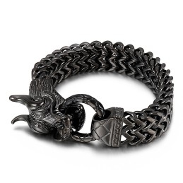 Nova Pulseira Masculina De Titânio Com Cabeça De Dragão