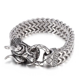 Nova Pulseira Masculina De Titânio Com Cabeça De Dragão