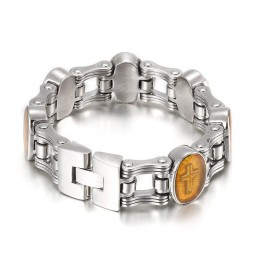 Pulseira De Titânio Masculina Street Fashion Cross Bicycle