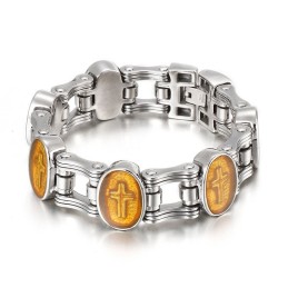 Pulseira De Titânio Masculina Street Fashion Cross Bicycle