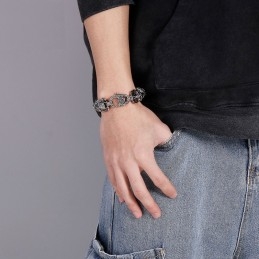 Pulseira De Titânio Masculina Cool Skull