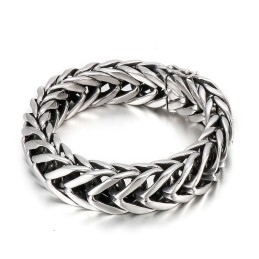 Pulseira Masculina De Titânio Em V Com Camada Única E Estilo Cool Chic