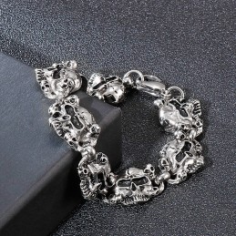Pulseira De Titânio Masculina Com Cabeça De Caveira E Fantasma Da Moda Popular