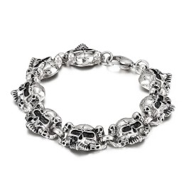 Pulseira De Titânio Masculina Com Cabeça De Caveira E Fantasma Da Moda Popular
