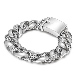Pulseira De Titânio Com Padrão De Cobra Popular Para Homens