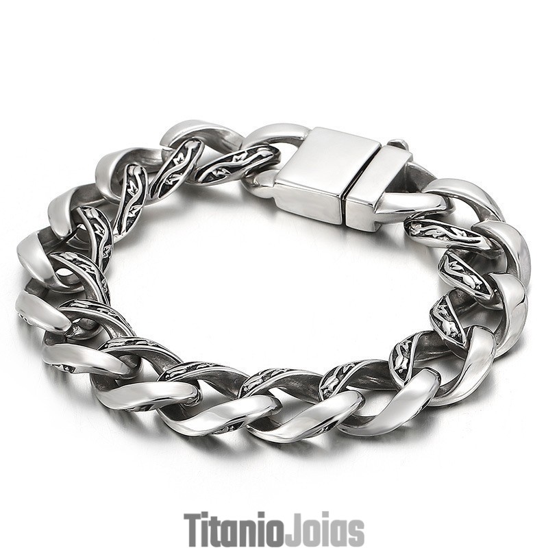 Pulseira De Titânio Cool Chic Para Homens Pulseira De Titânio Cool Chic Para Homens