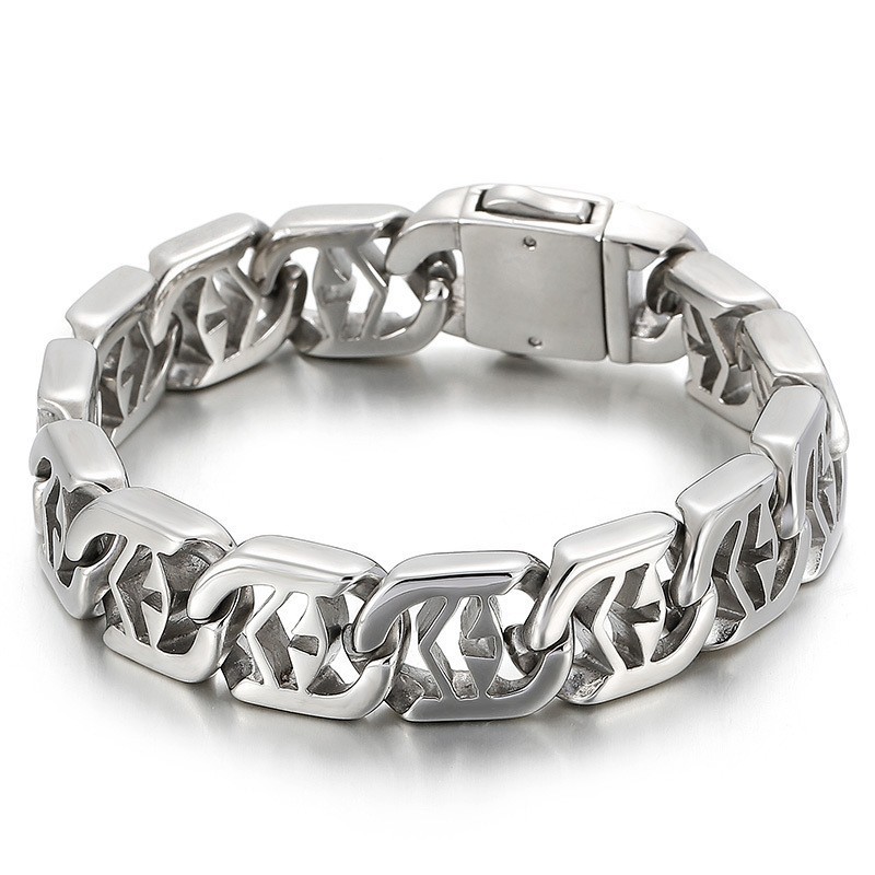 Pulseira Masculina De Titânio Com Estilo Chique E Cruz Oca Pulseira Masculina De Titânio Com Estilo Chique E Cruz Oca