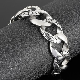 Pulseira De Titânio Estilo Street Style Masculina Com Estampa De Cobra