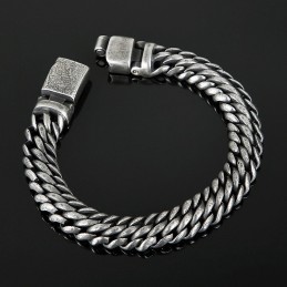 Pulseira Masculina De Titânio Com Fecho De Pressão E Malha Simples E Estilosa
