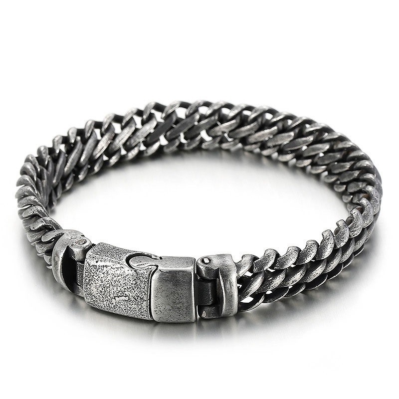 Pulseira Masculina De Titânio Com Fecho De Pressão E Malha Simples E Estilosa Pulseira Masculina De Titânio Com Fecho De Pressão E Malha Simples E Estilosa