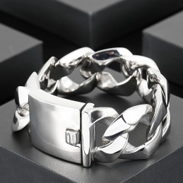 Pulseira De Titânio Polida Para Homens Da Moda