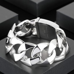 Pulseira De Titânio Polida Para Homens Da Moda