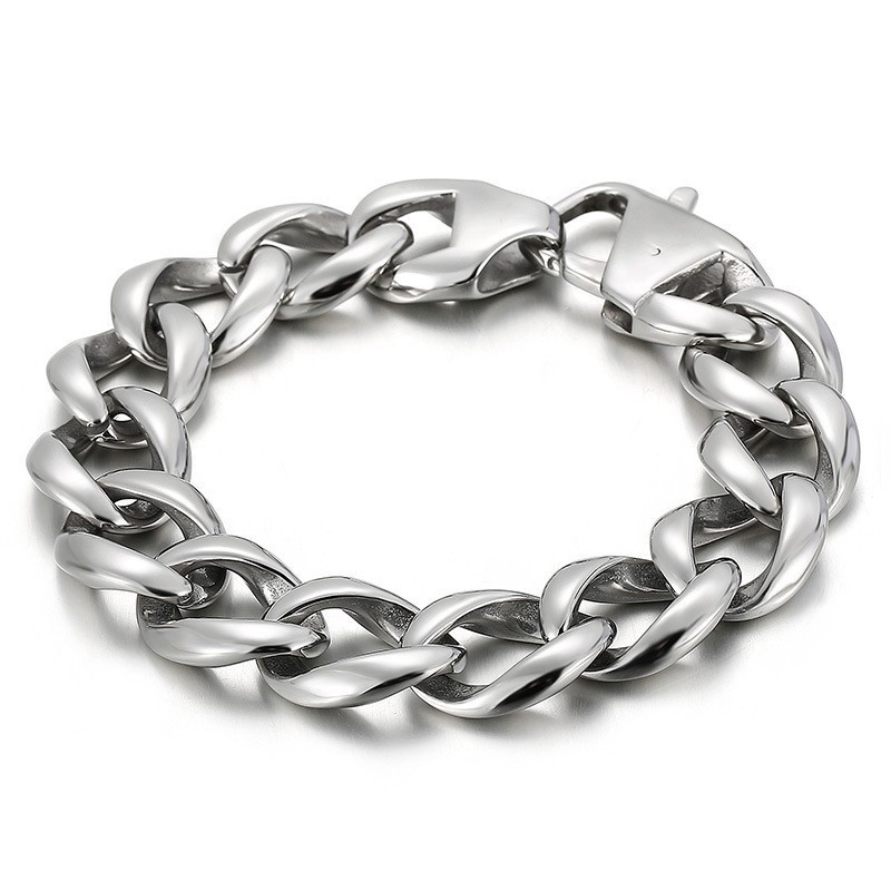 Pulseira De Titânio Estilo Hip Hop Chique Masculina