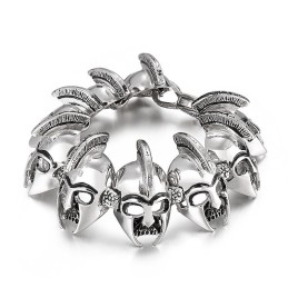 Pulseira De Titânio Com Cabeça De Guerreiro De General Bacana Para Homens