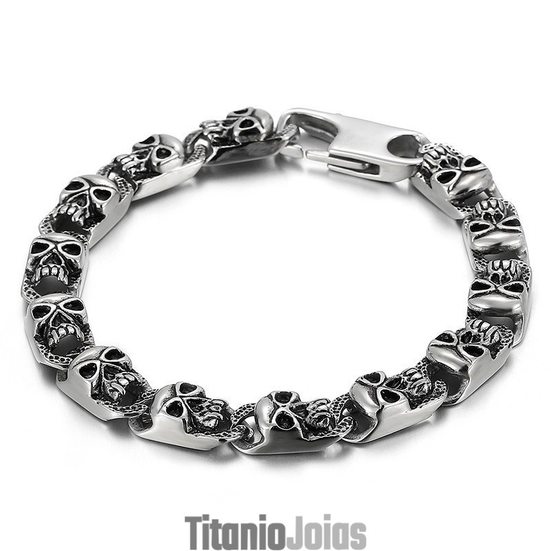 Pulseiras De Caveira De Titânio Da Moda Masculina