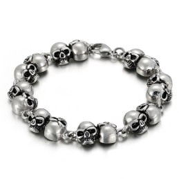 Pulseira De Caveira De Titânio Masculina Da Moda