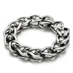 Pulseira De Caveira De Titânio Masculina Da Moda