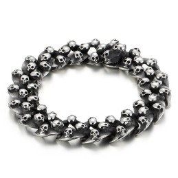 Pulseira De Caveira De Titânio Masculina Da Moda