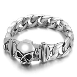 Pulseira De Titânio Masculina Com Caveira Da Moda