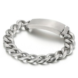 Pulseira Masculina Street Cool De Titânio Com Acabamento Areia