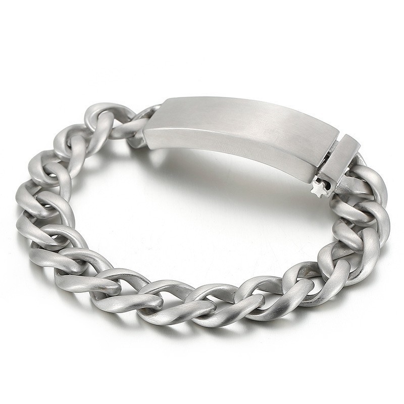 Pulseira Masculina Street Cool De Titânio Com Acabamento Areia Pulseira Masculina Street Cool De Titânio Com Acabamento Areia