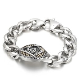 Pulseira Masculina Caveira De Titânio