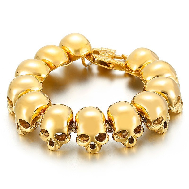 Pulseiras De Titânio Da Moda Masculina Tide Para Homens Pulseiras De Caveira