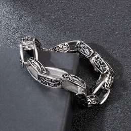 Pulseira De Titânio Estampada Hipster Acessório De Moda Masculina