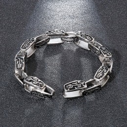 Pulseira De Titânio Estampada Hipster Acessório De Moda Masculina
