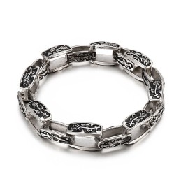 Pulseira De Titânio Estampada Hipster Acessório De Moda Masculina
