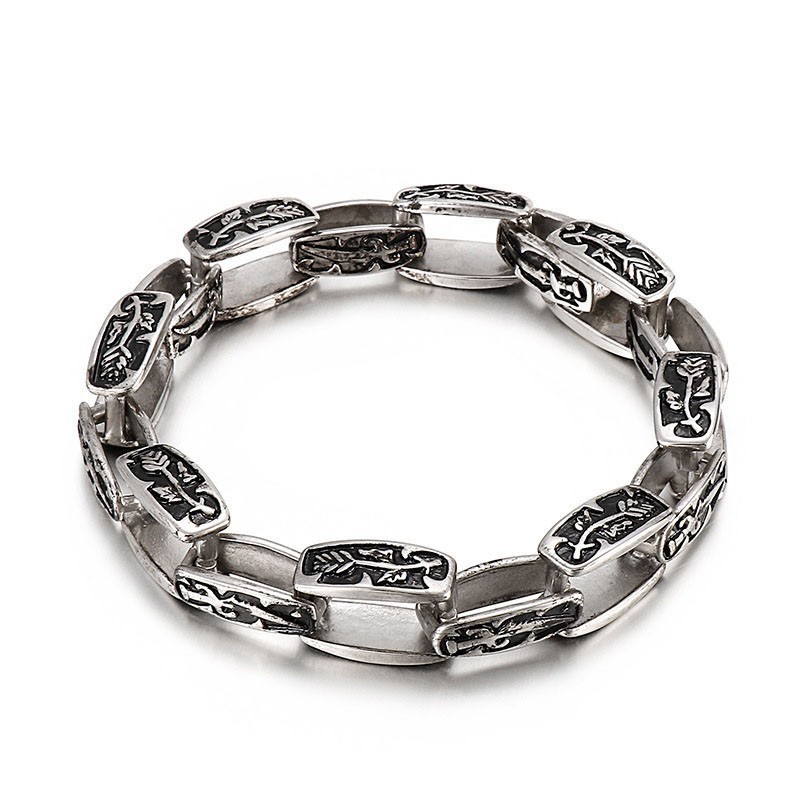 Pulseira De Titânio Estampada Hipster Acessório De Moda Masculina Pulseira De Titânio Estampada Hipster Acessório De Moda Masculina