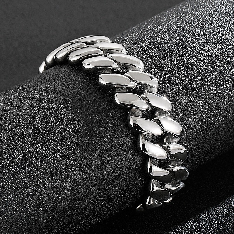 Pulseira De Titânio Em Formato De Diamante Chic Wind Pulseira De Titânio Em Formato De Diamante Chic Wind