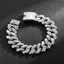 Pulseira De Titânio Em Formato De Diamante Chic Wind