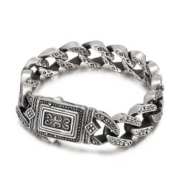 Pulseira De Titânio Com Pingente De Fundição Estilo Chique Para Homens