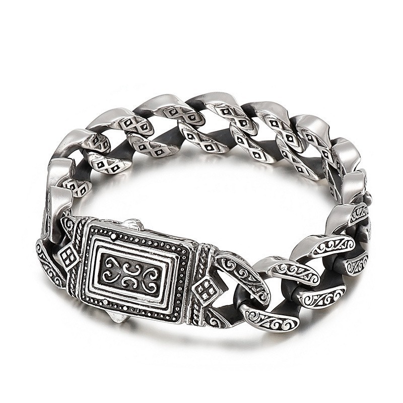 Pulseira De Titânio Com Pingente De Fundição Estilo Chique Para Homens Pulseira De Titânio Com Pingente De Fundição Estilo Chique Para Homens