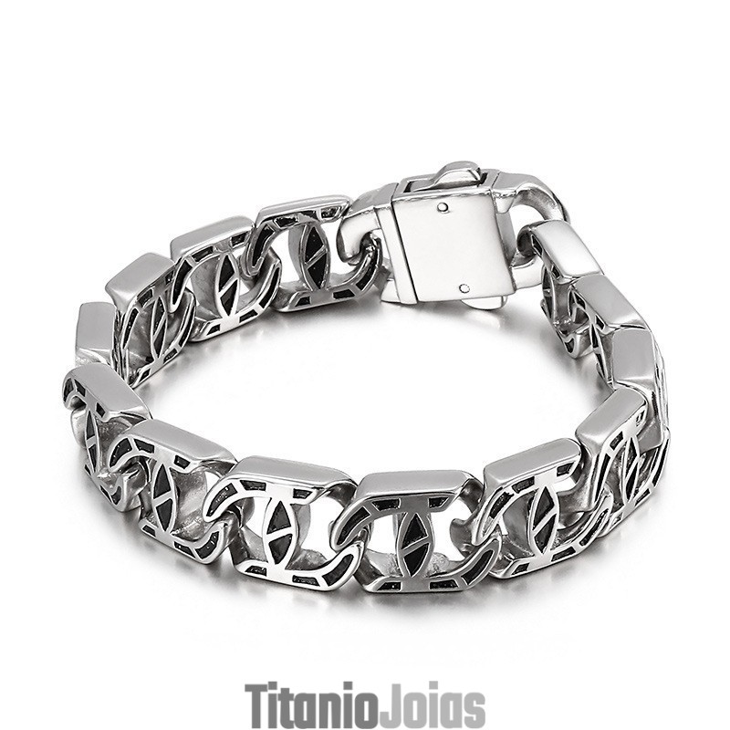 Pulseira De Titânio Com Pingente De Fundição Estilo Chique Para Homens Pulseira De Titânio Com Pingente De Fundição Estilo Chique Para Homens