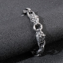 Corrente De Palavra De Titânio Da Moda Com Cabeça De Leão, Pulseira Masculina, Acessórios De Palco