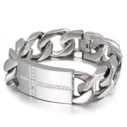 Pulseira Tide Masculina Fashion Titanium Cross