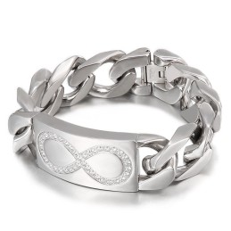 Pulseiras Masculinas De Titânio Com 8 Palavras E Diamantes, Estilo Chique