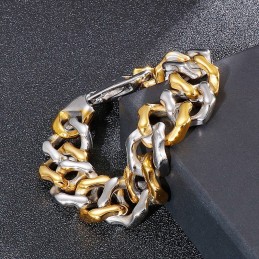 Pulseiras Masculinas De Ouro Intercalado Com Quatro Lados E Joias De Moagem