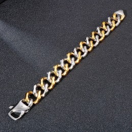 Pulseiras Masculinas De Ouro Intercalado Com Quatro Lados E Joias De Moagem