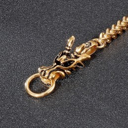 Pulseira De Titânio Com Cabeça De Dragão Da Fashion Street