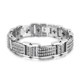 Pulseiras Masculinas De Titânio Com Diamantes