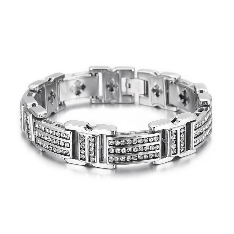 Pulseiras Masculinas De Titânio Com Diamantes